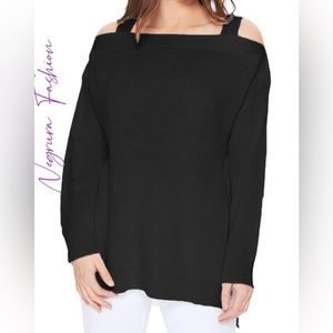 Off shoulder loose fit sweater knit top